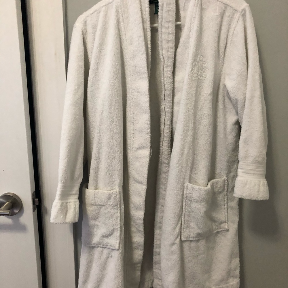 ralph lauren terrycloth short bathrobe